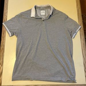 Denim & Flower Ricky Singh Mens XL Gray Short Sleeve Polo Shirt Soft Light